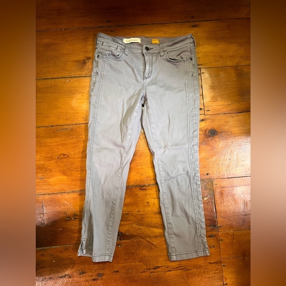 Anthropologie pilcro  gray wash pants size 28 skinny ankle detail